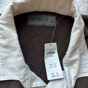Abercombie brown oversized sweatshirt polo XL